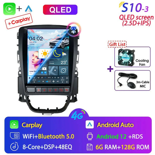 Srnubi 9.7" Android 12 Carplay Car Radio for Opel Astra J Verano 2007
