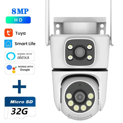 Tuya 10MP Dual-Lens 5G Wifi Camera PTZ Outdoor 4K HD Dual Screen Home