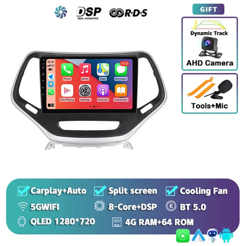 Android 14 Carplay Auto WIFI+4G Car Radio For Jeep Cherokee 5
