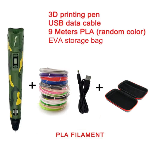 Electronic 3D Printing Pen with 9M PLA Consumables High-Temperature 3D
