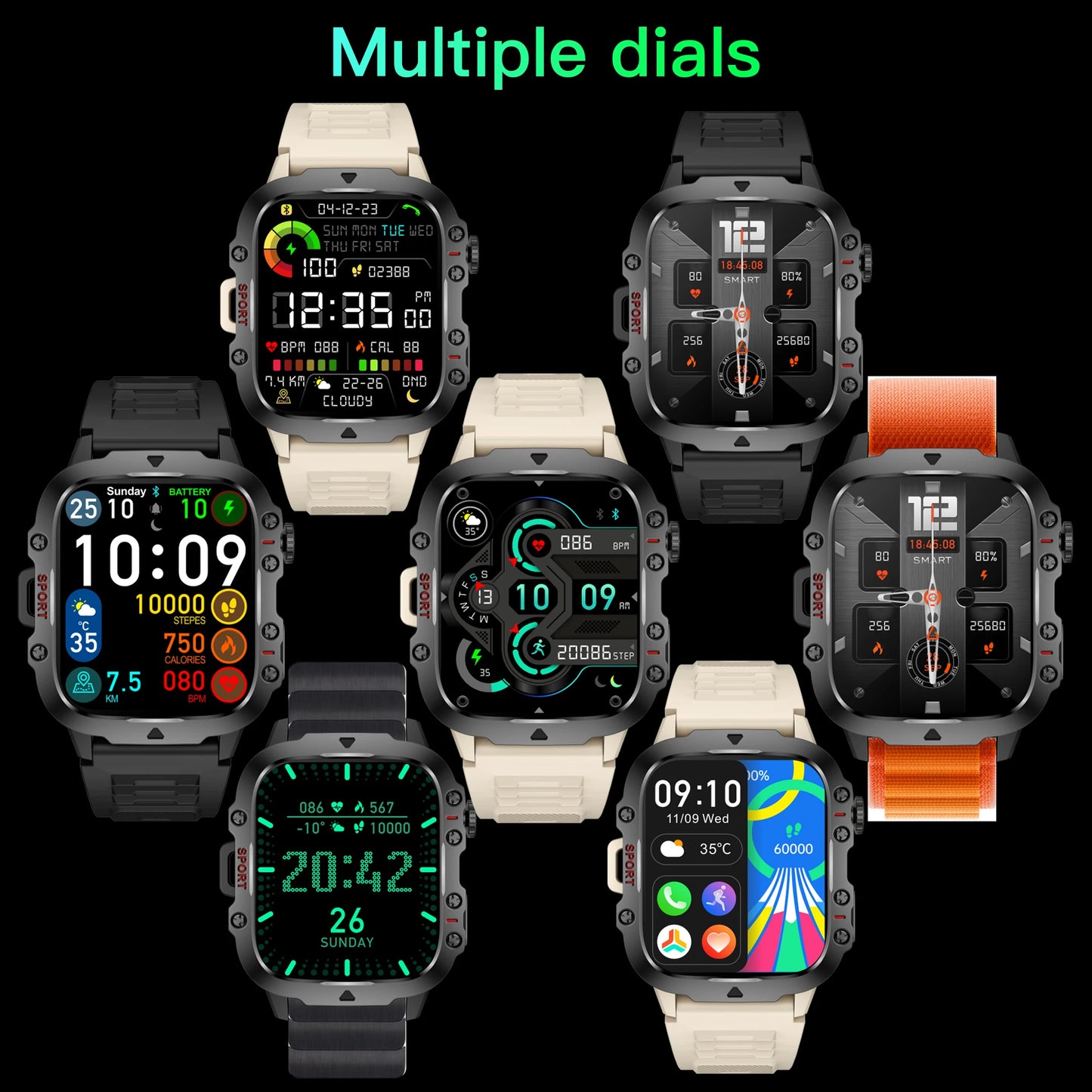 For Huawei Xiaomi 1.96 Inch Screen Smart Watch Mens Bluetooth Call 420