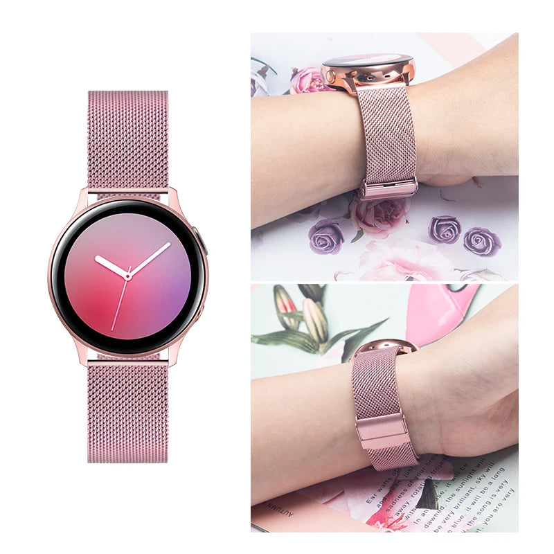 22mm 20mm Milanese Loop Strap For Samsung Galaxy Watch 6 5 4 44mm 40mm