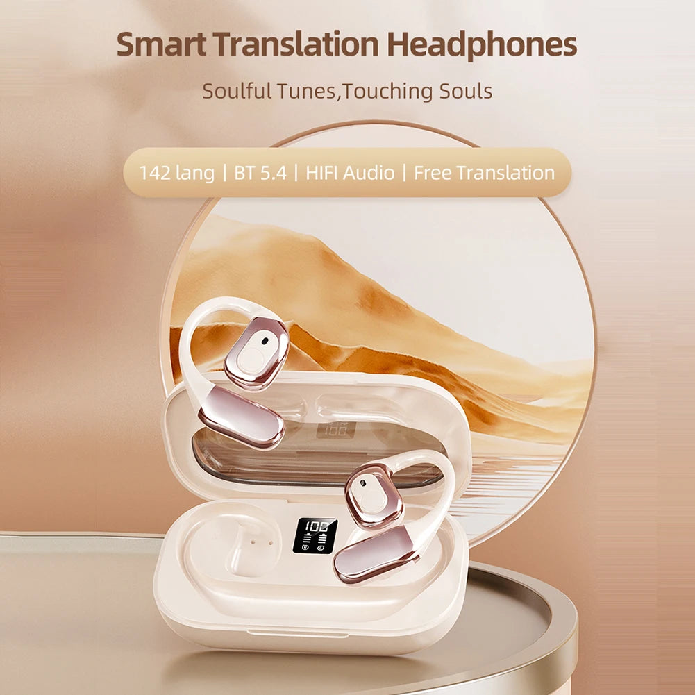 Translator Earbuds 142 Languages Noise Cancelling Bluetooth 5.4
