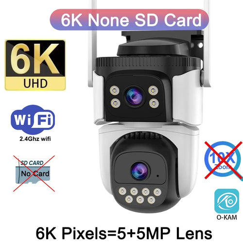 10K Outdoor 10X Optics Zoom WiFi6 Camera 20MP Four Screen Four Lens