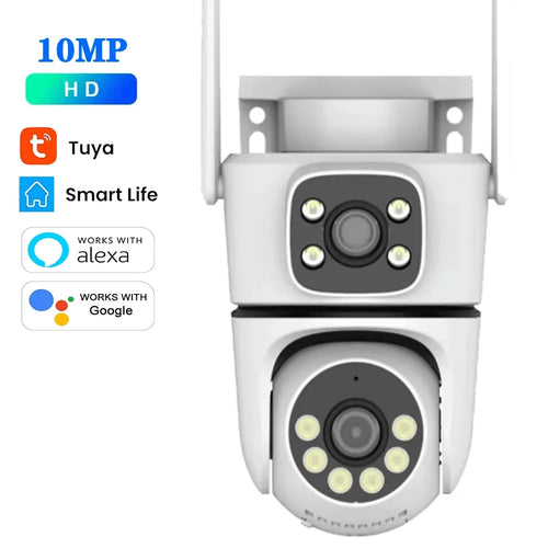 Tuya 10MP Dual-Lens 5G Wifi Camera PTZ Outdoor 4K HD Dual Screen Home