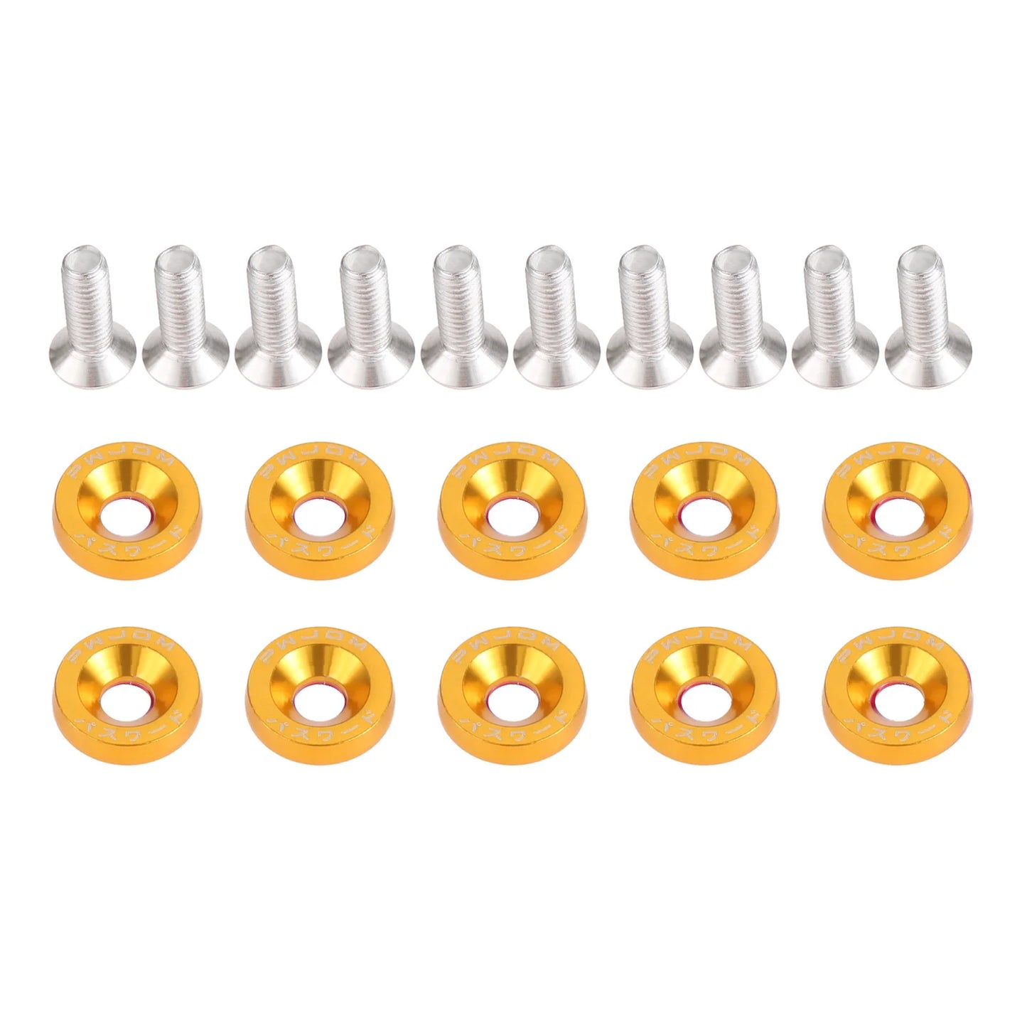 M6 Anodized Aluminum Fender Screw Washers Bolts for Automobile Fender