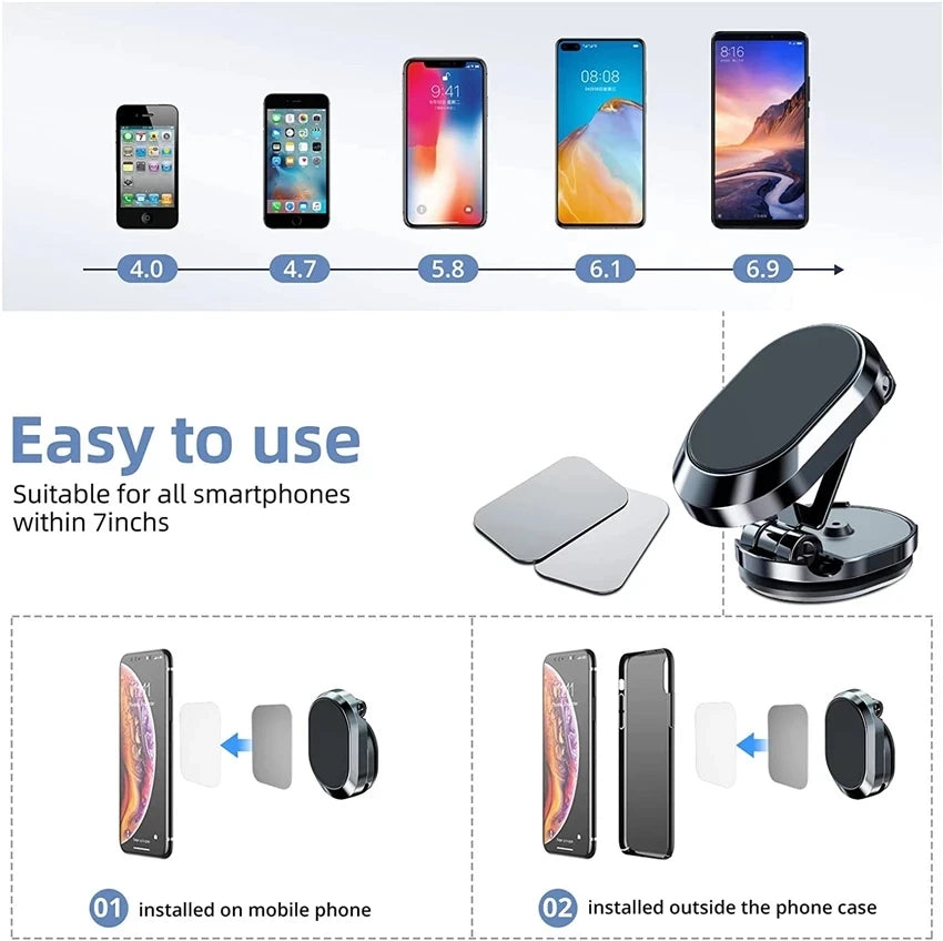 Magnetic Car Phone Holder Mount Magnet Smartphone Mobile Stand Cell