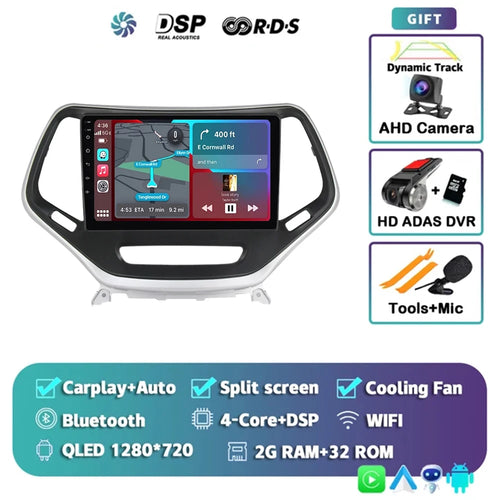 Android 14 Carplay Auto WIFI+4G Car Radio For Jeep Cherokee 5