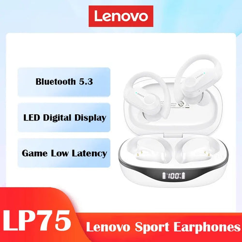 Lenovo LP75 Bluetooth 5.3 Earphones TWS Wireless Sport Headphones LED