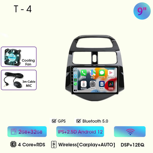 JMCQ 9" Car Stereo Radio For Chevrolet Spark Beat Matiz Creative 2010