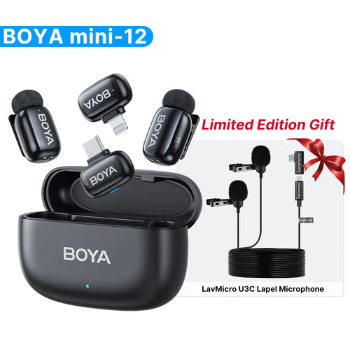 BOYA BOYA Mini Wireless Lavalier Microphone for iPhone Android USB-C