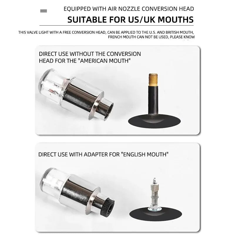 4x Neon Tire Valve Cap Lights Durable Vibrating Flashing Wheel Tire