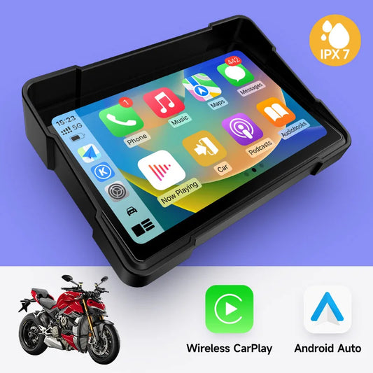 JIUYIN 5Inch Motorcycle Wireless Apple Carplay Android Auto Portable