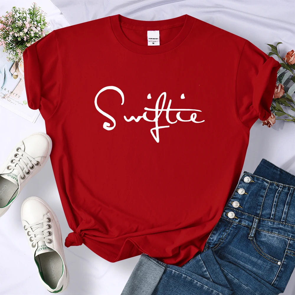 Swiftie Retro Y2K Funny Print T-Shirt Female Summer Fashion Tee Top