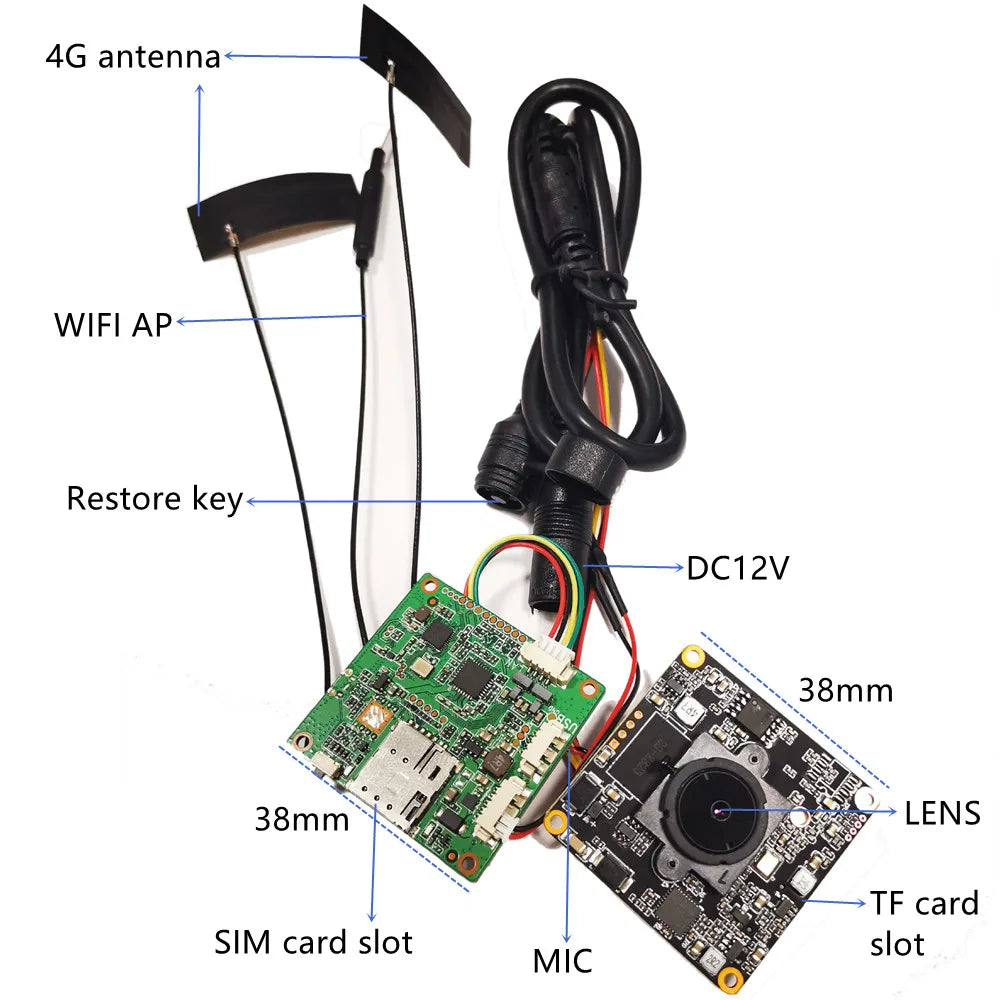 Mini 4G Pinhole Camera CCTV P2P Onvif Audio DIY 3G 4G SIM Camera