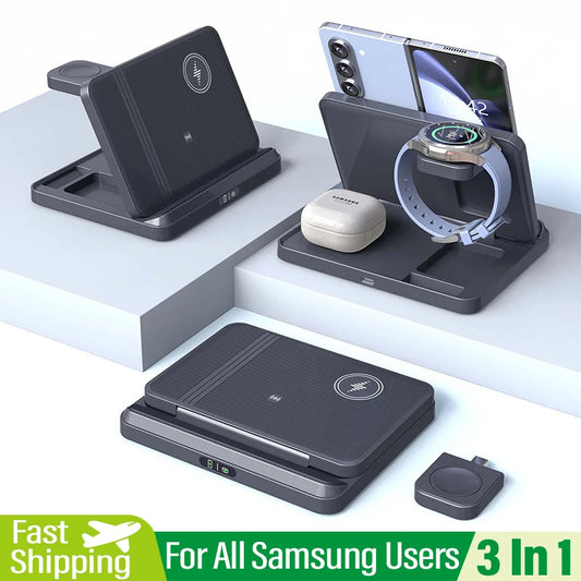 3 in 1 Wireless Charger Stand For Samsung Z Fold Zflip5 S24 S23 Ultra