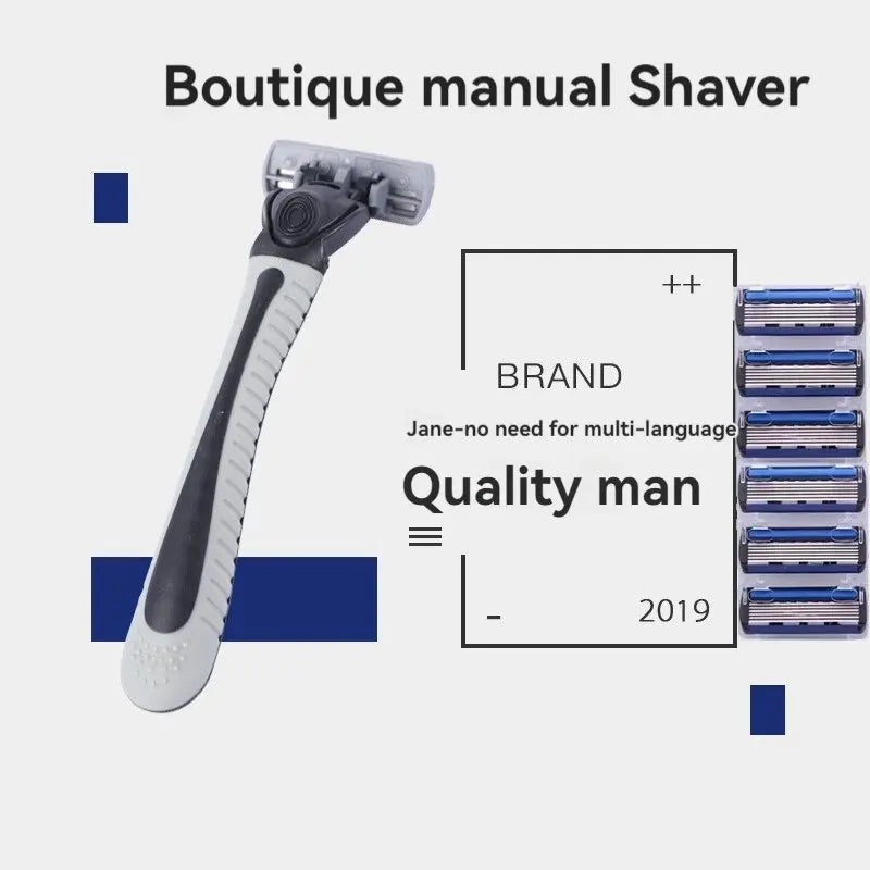 6-Ply Blade Razor Sharp Shave One-Touch Replacement Clean Clean Shave