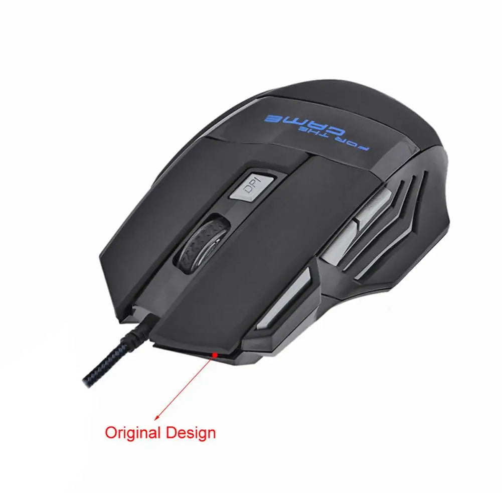 USB Wired Gaming Mouse 7 Button Backlit Ergonomic Mice 5500 DPI