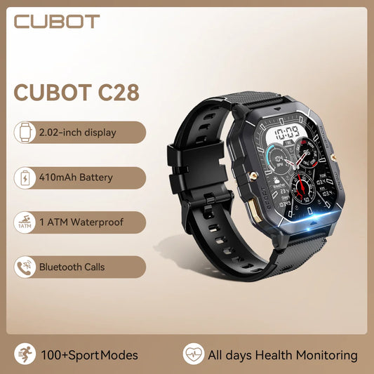 CUBOT C28 Waterproof Smart Watch Men 2.02 Inch Fitness Tracker Sport