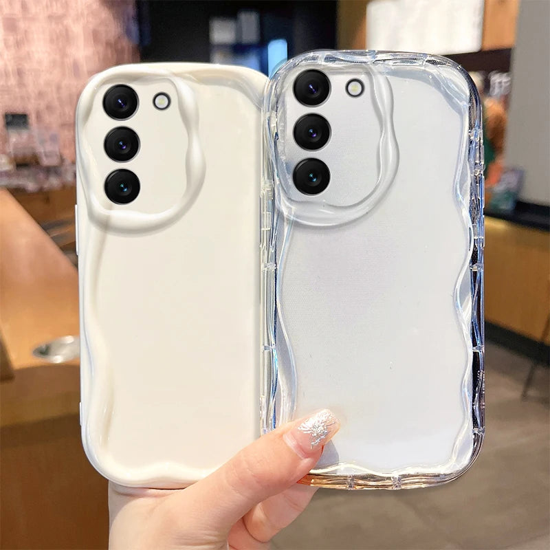 Clear Soft Wave Phone Case for Samsung Galaxy S24 S23 S22 S21 Ultra