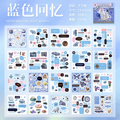 20 pcs INS Aesthetic Landscape Sticker Book DIY Journal Decoration Art