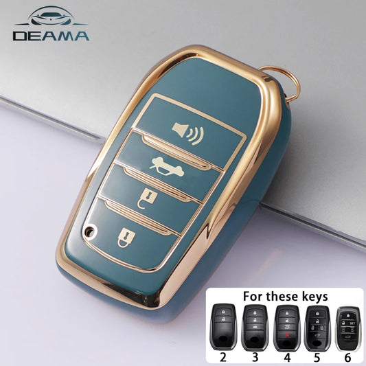 2 3 4 Buttons TPU Car Key Case Cover for Toyota Land Cruiser 200 300