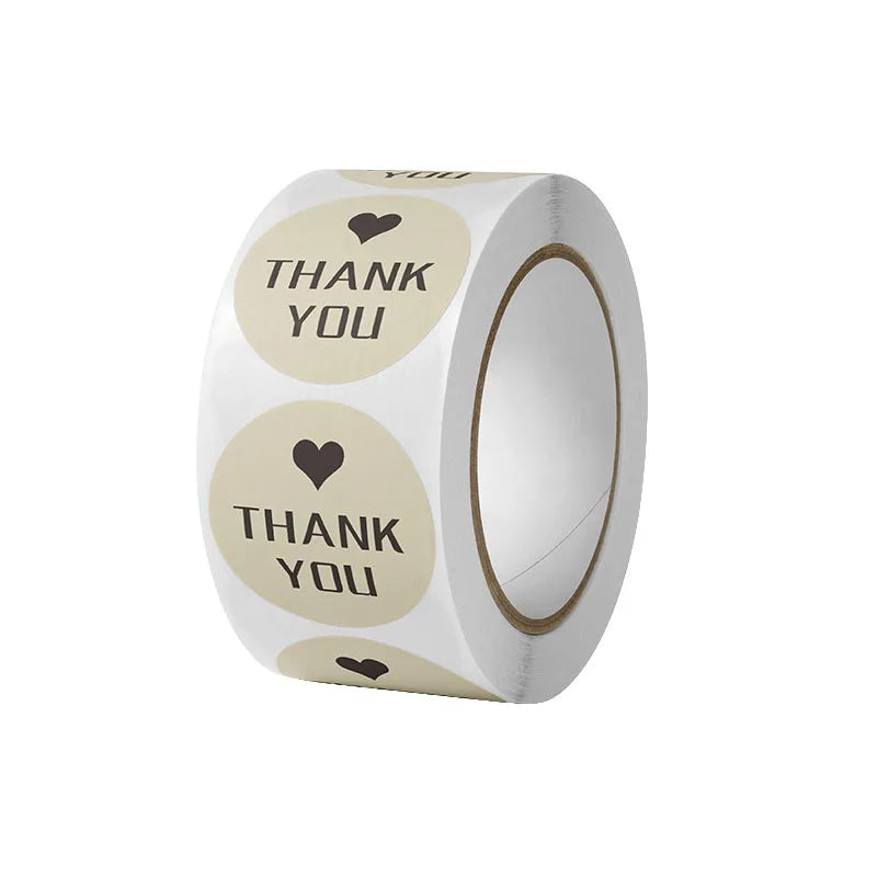 500Pcs Kraft Paper Handmade with Love Thank YOU Stickers DlY