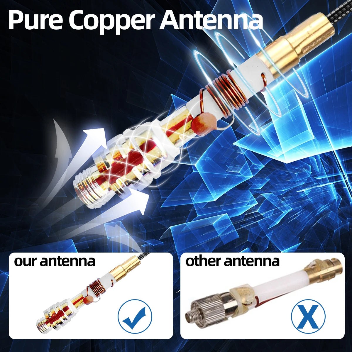 ABBREE AR-188 Gooseneck Tactical Antenna SMA-Female VHF UHF for