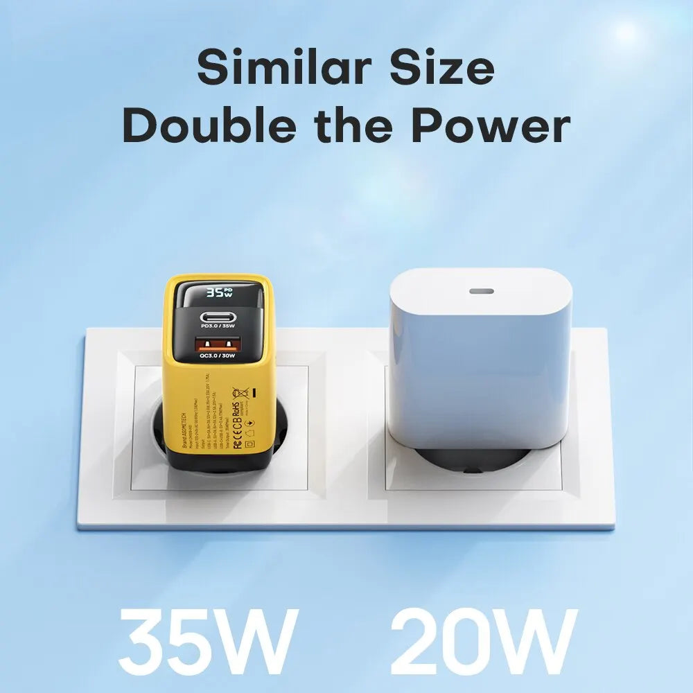 ASOMETECH 35W GaN Charger LED Display QC3.0 30W 25W PD PPS Quick