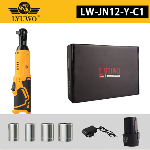LYUWO 12V 3/8 Rechargeable Electric , Ratchet Set, Angle Drill,