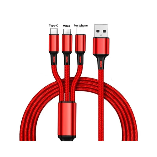Weaving One to Three Data Cables Usb Port Multiple 3In1 Micro USB Type