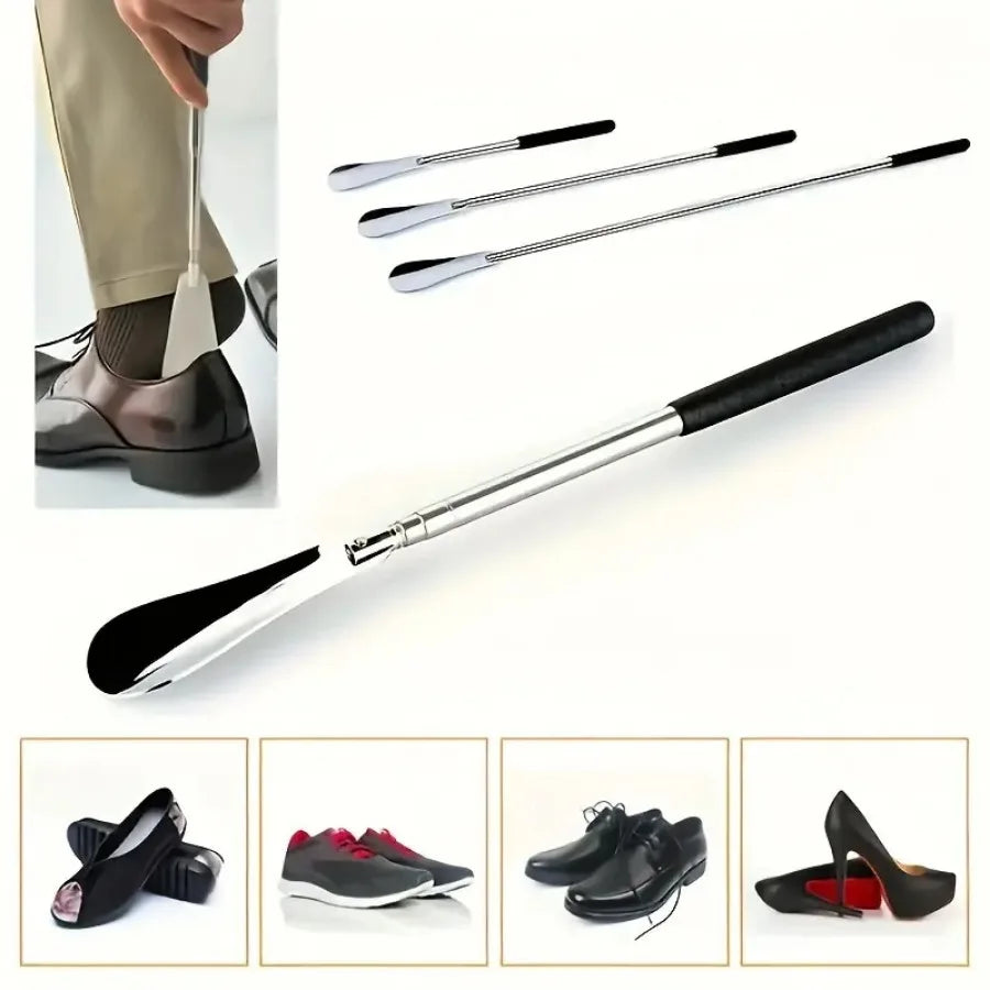 1PC retractable stainless steel elderly shoe puller, shoe assistant,