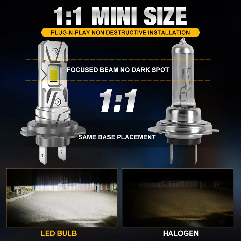 25000LM H7 LED Headlight Kit Mini Bulb 100W 3570 CSP for Car Headlamp