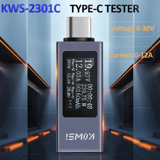 KWS-2301C Type-C Current and Voltage Monitor DC 4-30V 0-12A Power