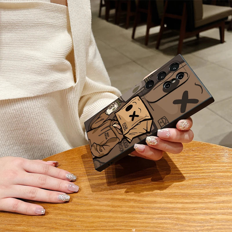 Paper Man Pattern Phone Case For Samsung Galaxy S24 S23 Ultra S22 Plus