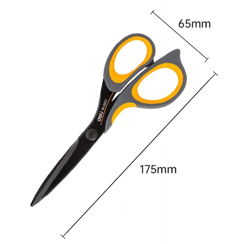 Deli-Stainless Steel Anti-Stick Scissors, Alloy Stationery, School
