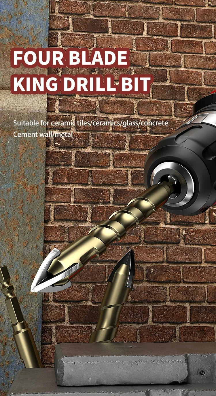 1Pcs 3-12mm Cross Hexagon Tile Drill Multifunctional Four-edged