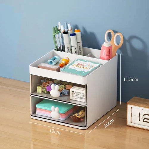 Small Desk Organizer With Drawer, Office Desktop Storage Box, Makeup