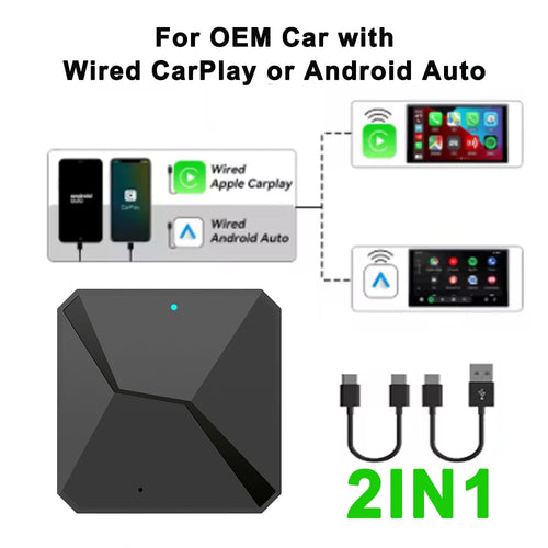 2in1 Wireless CarPlay Dongle Wireless Android Auto Box For Car Radio