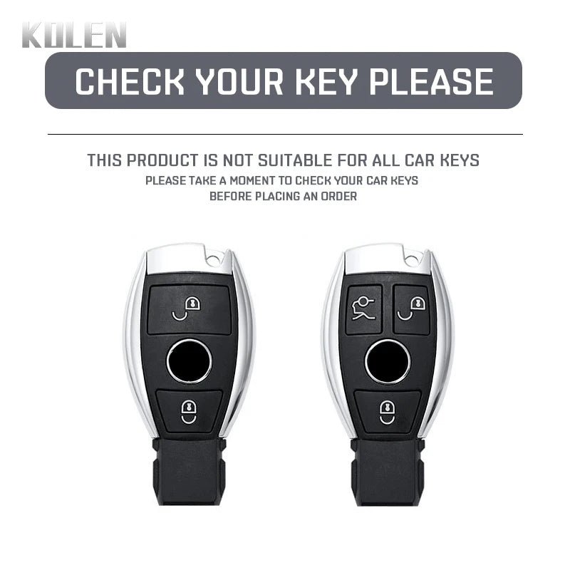 ABS Carbon Fiber Car Key Case Cover Shell For Mercedes Benz A B C E