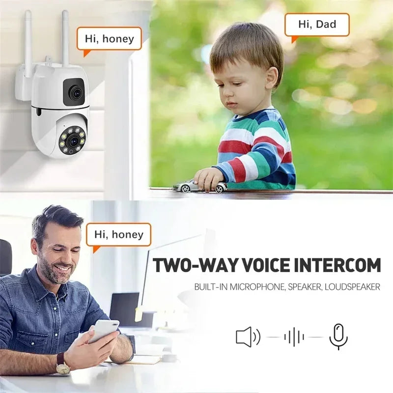 8MP Dual Lens Dual Screen WIFI Surveillance Camera IP Cameras Wireless