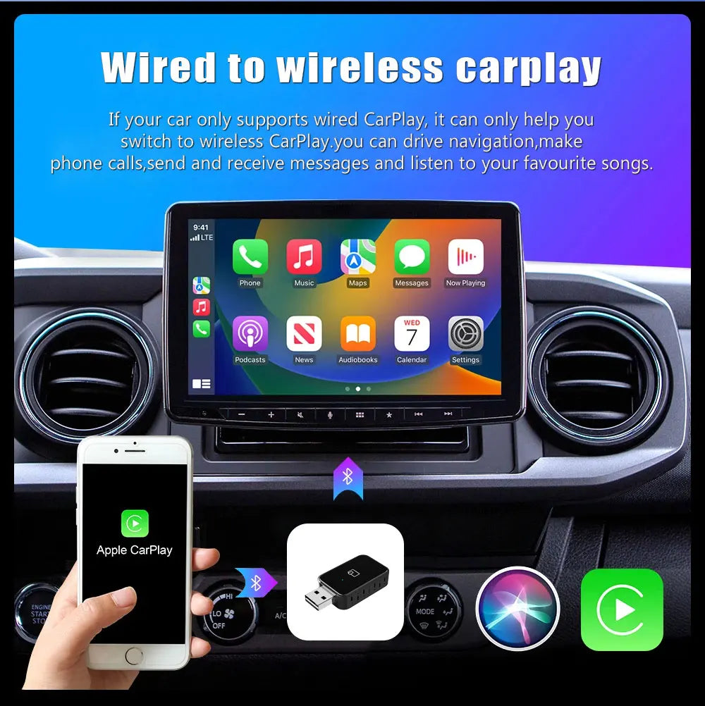 2024 New Mini Wireless CarPlay Android Auto Wireless Adapter Smart