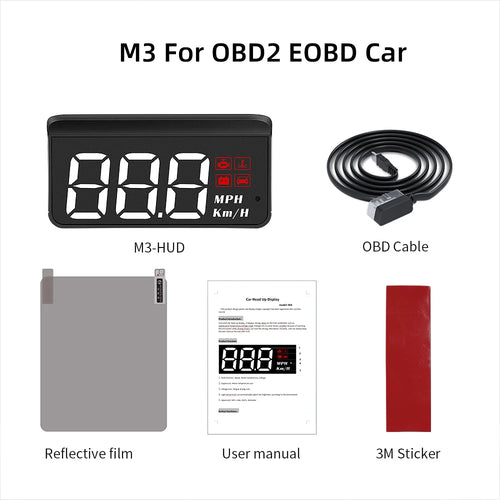 Geyiren M3 OBD2 GPS Car Speedometer Head Up Display Speed Alarm HUD
