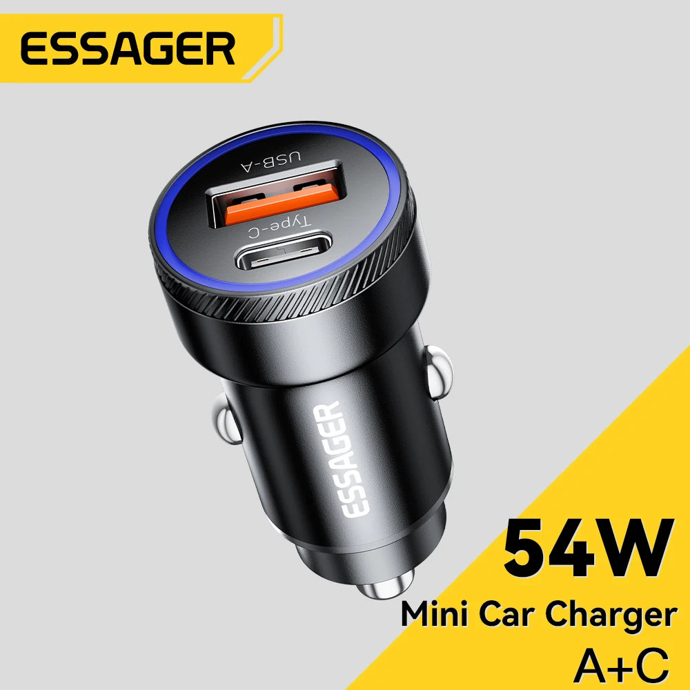 Essager 54W USB Car Charger 5A Fast Charge 3.0 QC  SCP AFC 30W USB