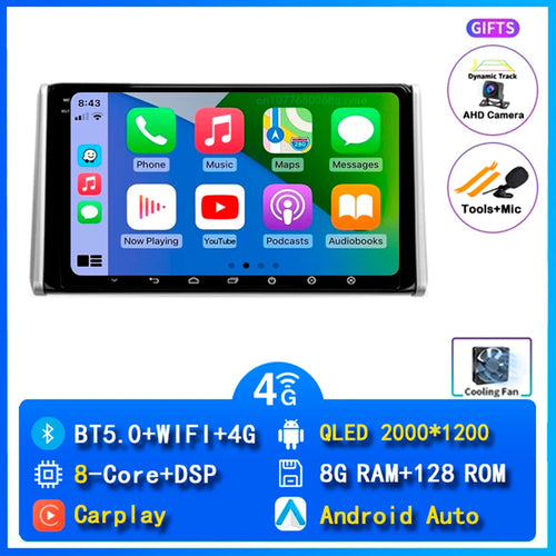 Android 14 Carplay Car Radio For Toyota RAV4 XA50 2018 2019 2020