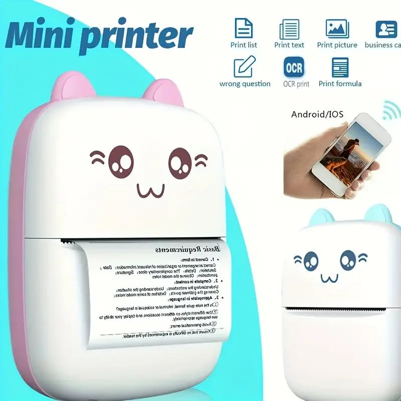Portable Mini Pocket Printer With Wireless Inkless Printing For Photos
