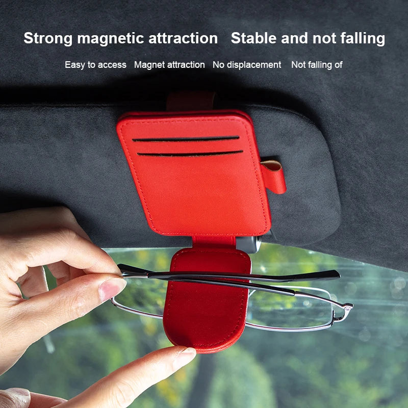 Creative Car Interior Leather Car Glasses Clip Multifunctional