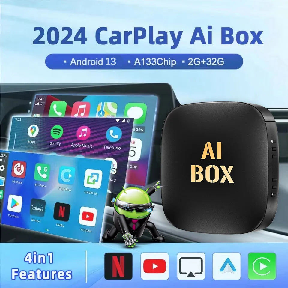 Car Ai Box Android 13 Wireless Android Auto & CarPlay Smart Tv Box