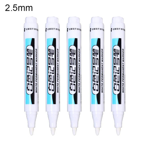5/1Pcs Oily White Marker Pen Graffiti Pens Waterproof Permanent Gel