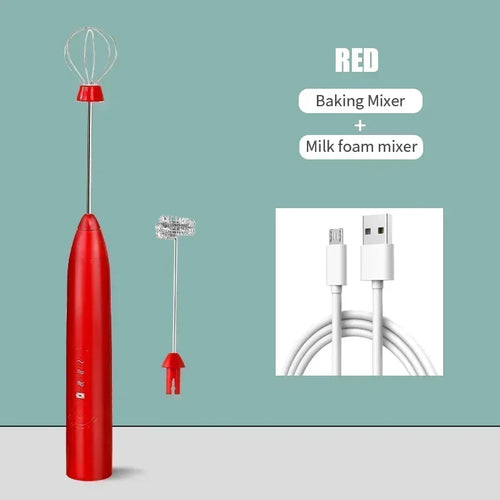 2 in 1 USB Rechargeable Electric Egg Beater Mini Blender Whiskey